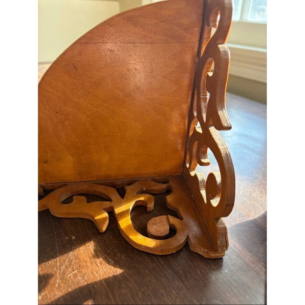 Wood Carved Deer Corner Shelf - Brown Rustic Wall Decor